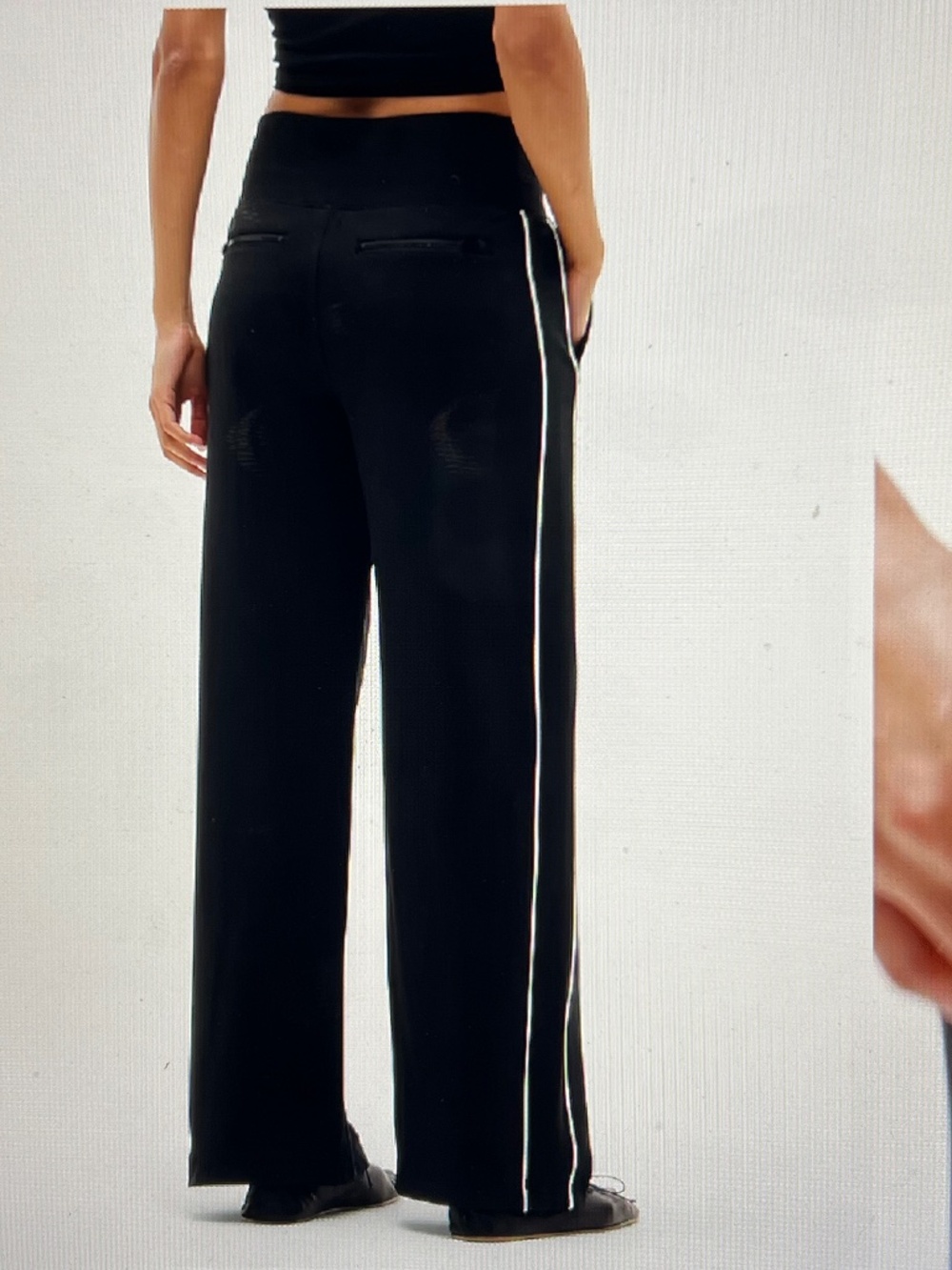 Athleta VENICE HIGH RISE TRACK STRIPE WIDE LEG PANT XL T